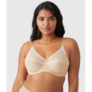 Wacoal Retro Chic Full Figure Underwire Bra Size 36I Nude Beige Lace Support Bra